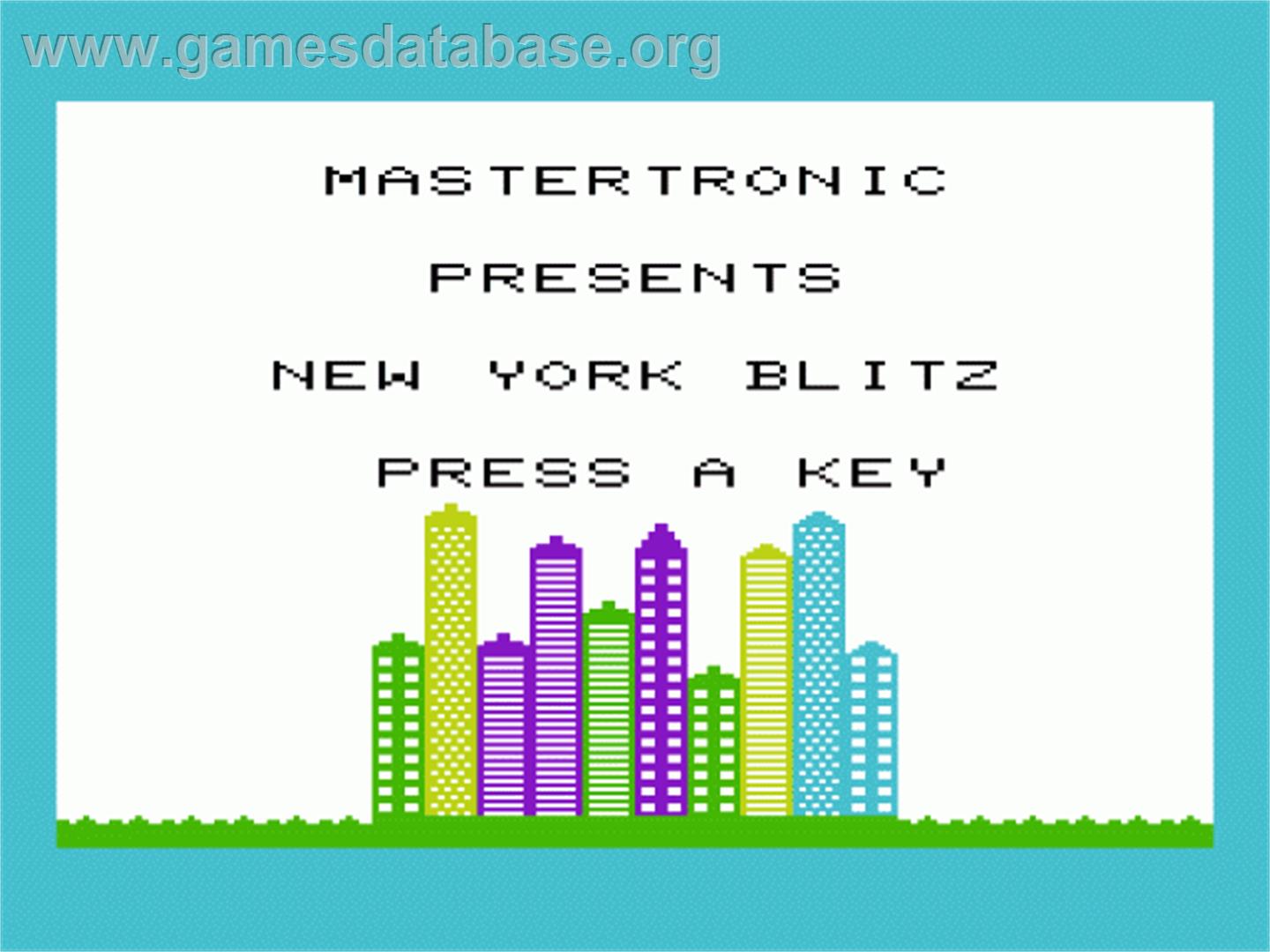 New York Blitz - Commodore VIC-20 - Artwork - Title Screen