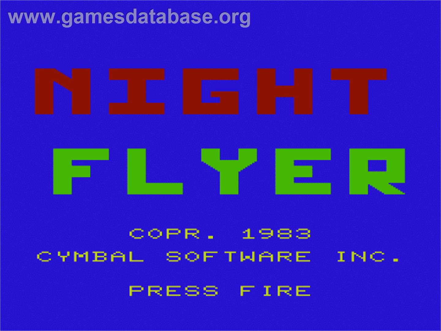Night Flyer - Commodore VIC-20 - Artwork - Title Screen