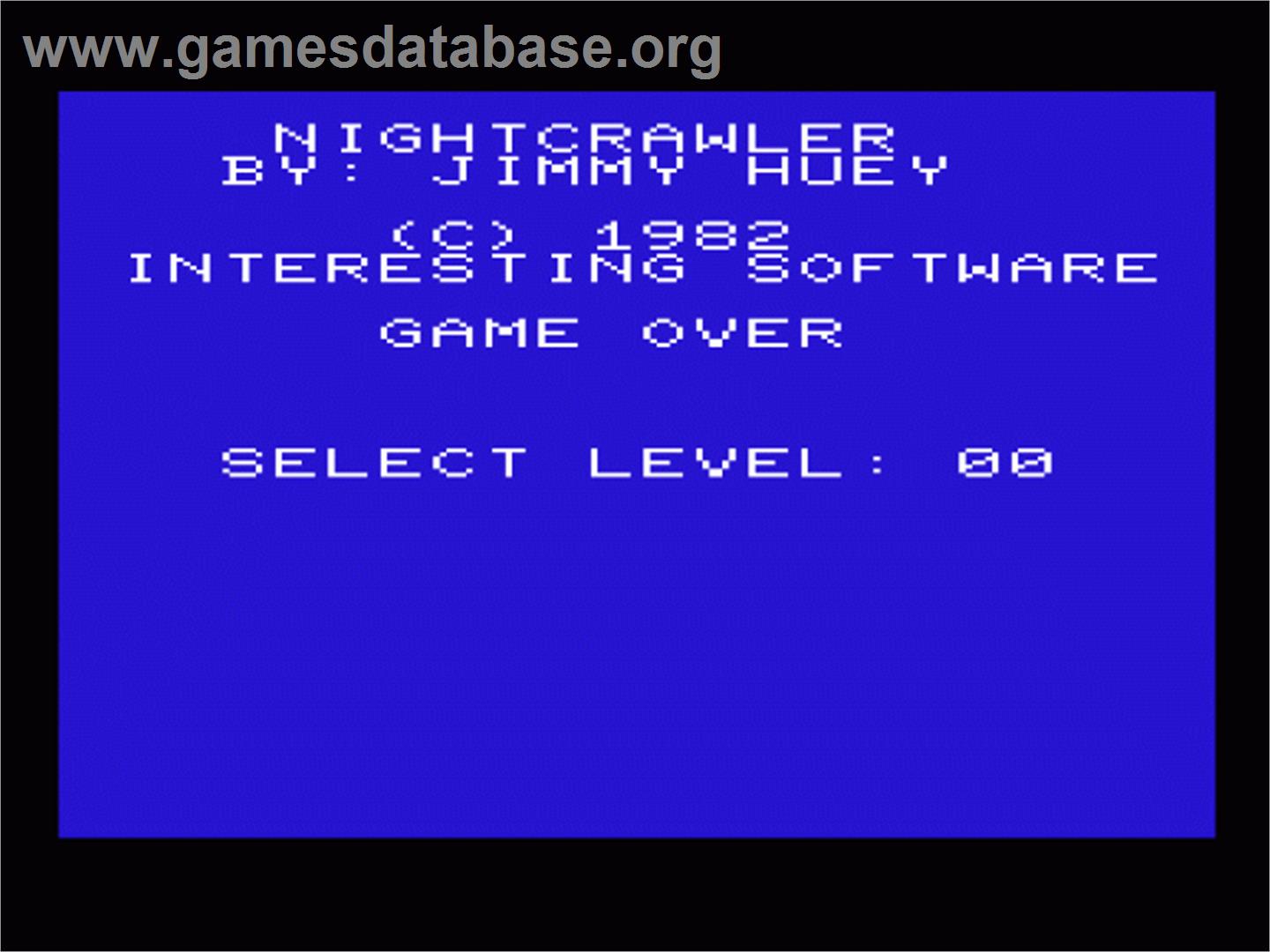 Nightcrawler - Commodore VIC-20 - Artwork - Title Screen