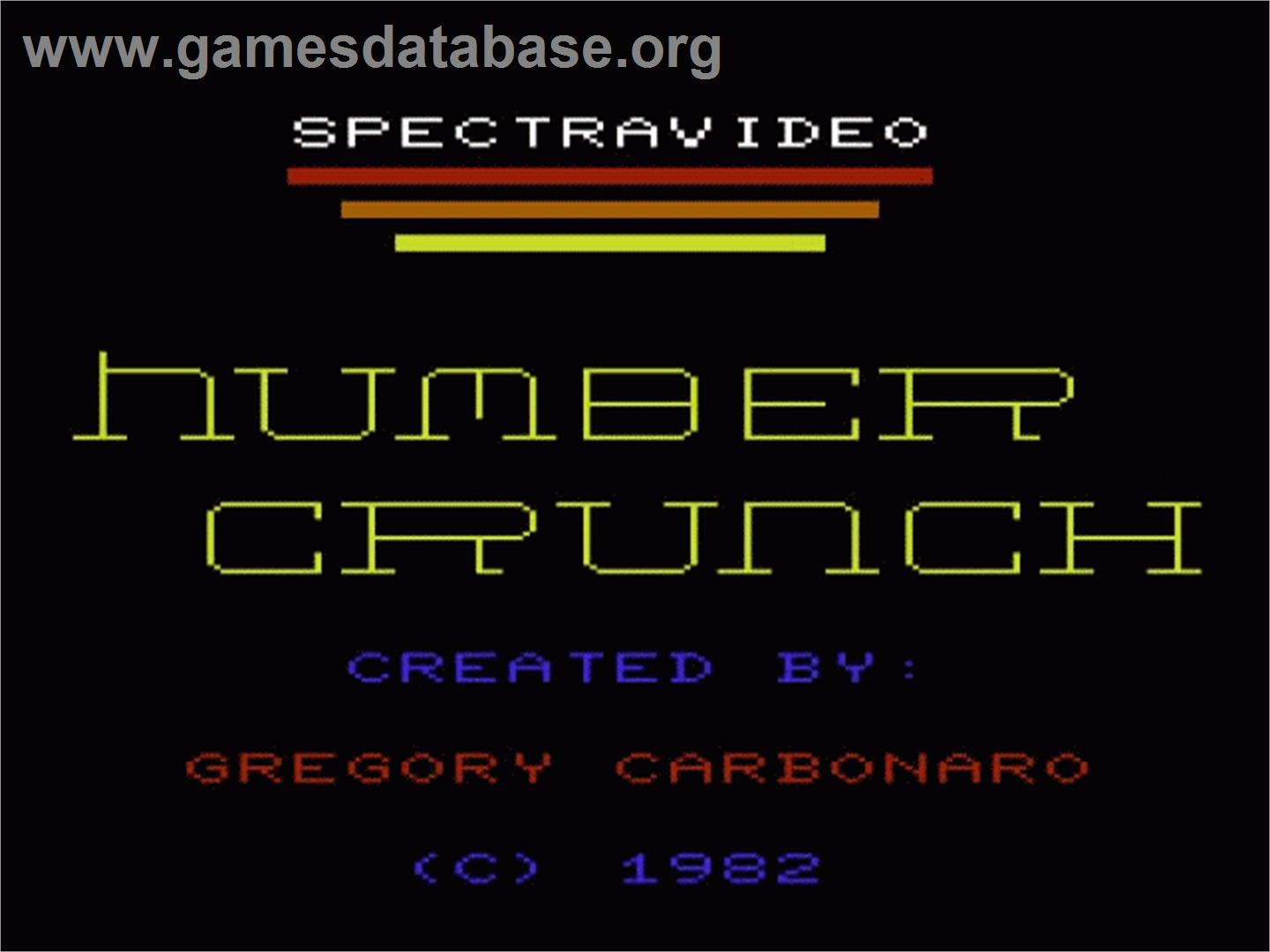 Number Crunch - Commodore VIC-20 - Artwork - Title Screen