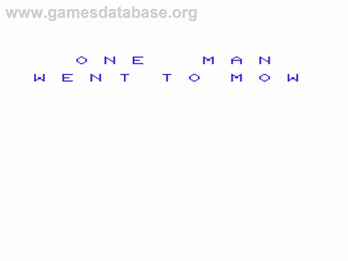 One Man - Commodore VIC-20 - Artwork - Title Screen