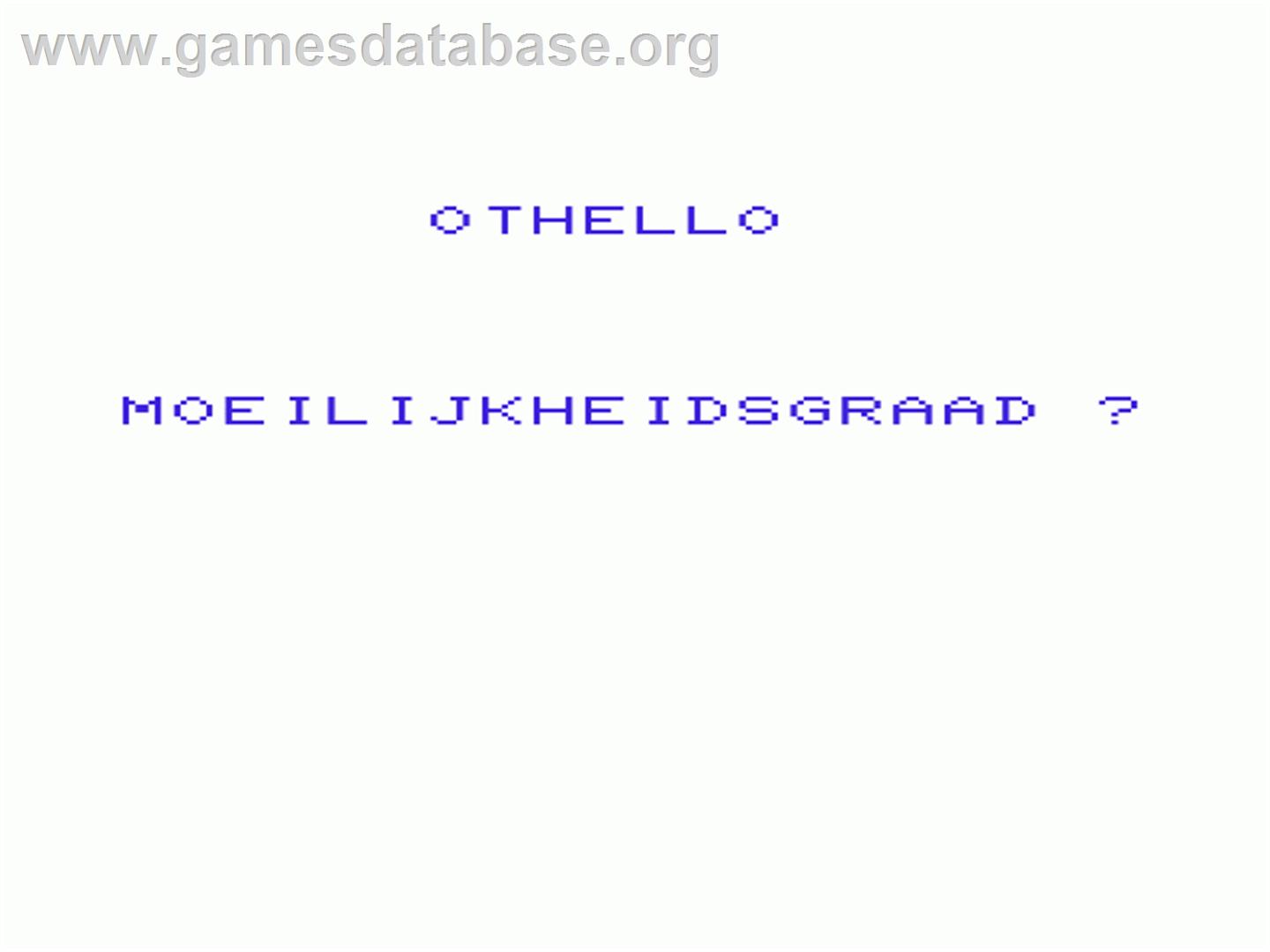 Othello - Commodore VIC-20 - Artwork - Title Screen