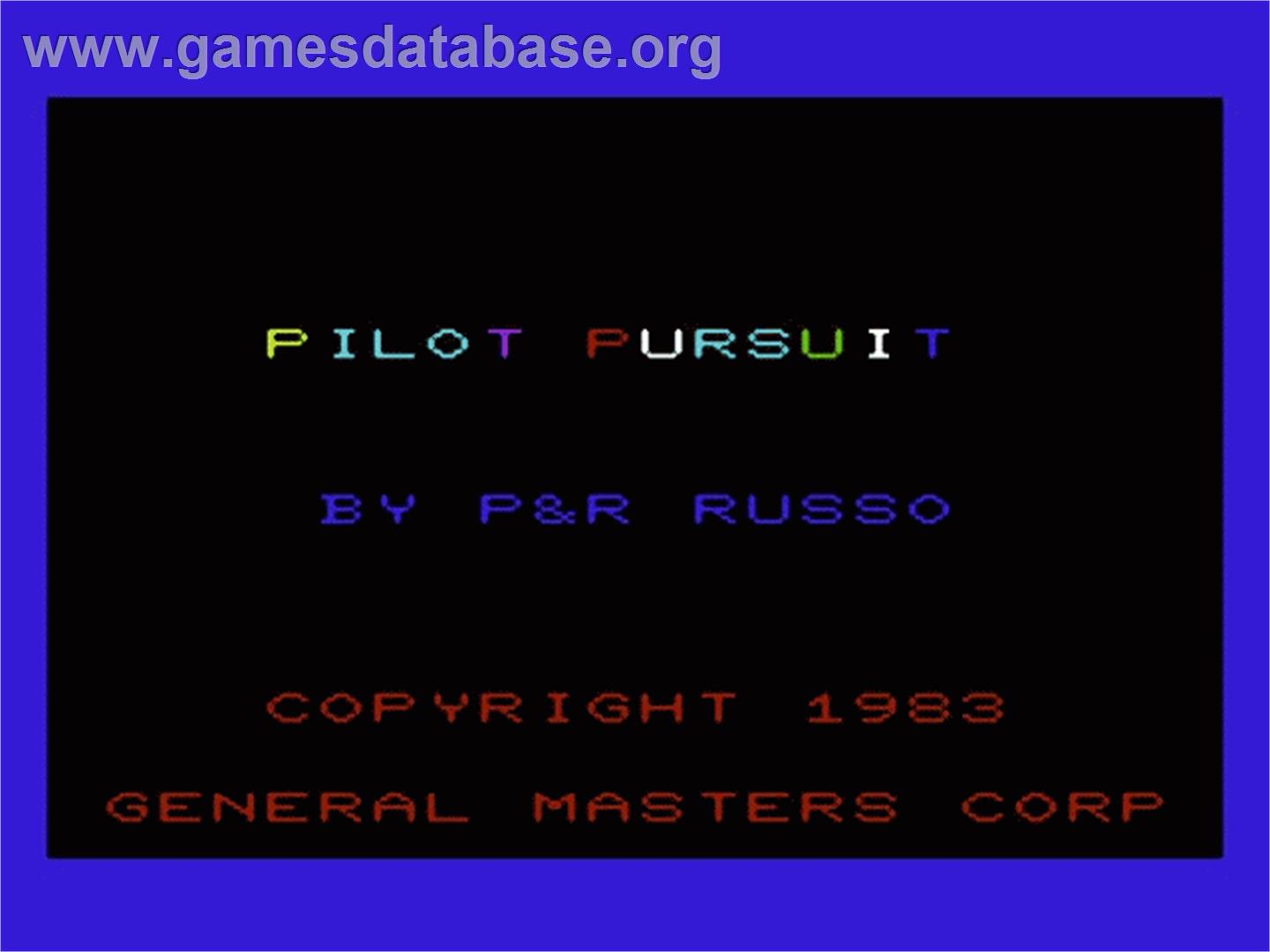 Pilot Pursuit - Commodore VIC-20 - Artwork - Title Screen