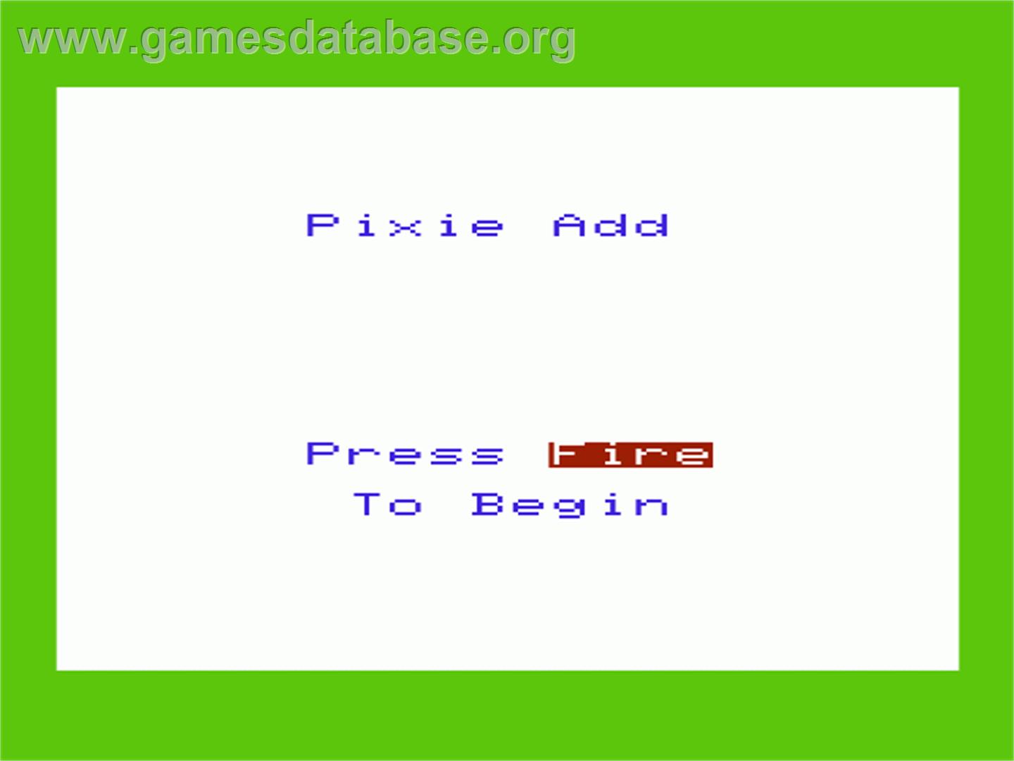 Pixie Add - Commodore VIC-20 - Artwork - Title Screen