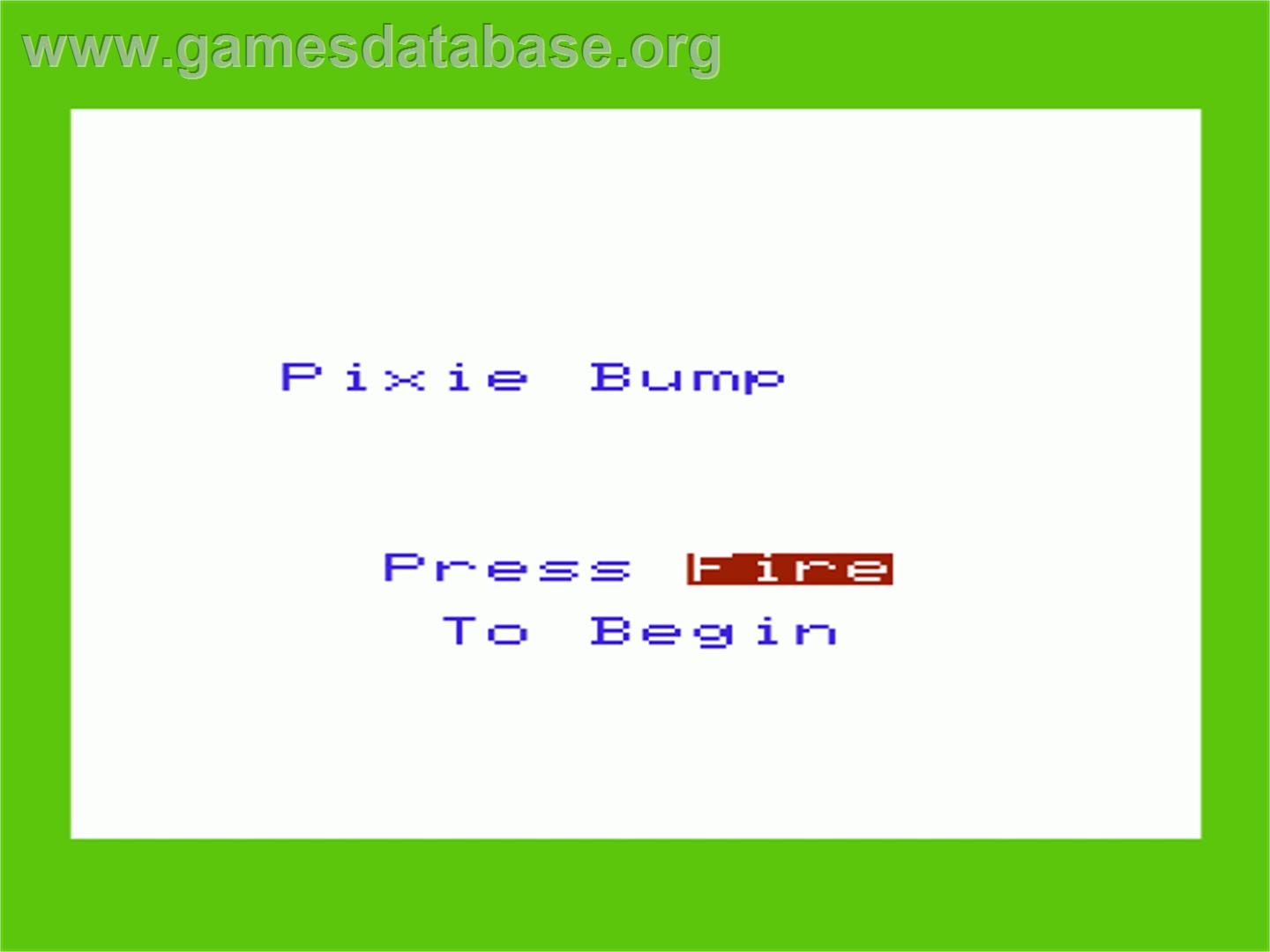 Pixie Bump - Commodore VIC-20 - Artwork - Title Screen