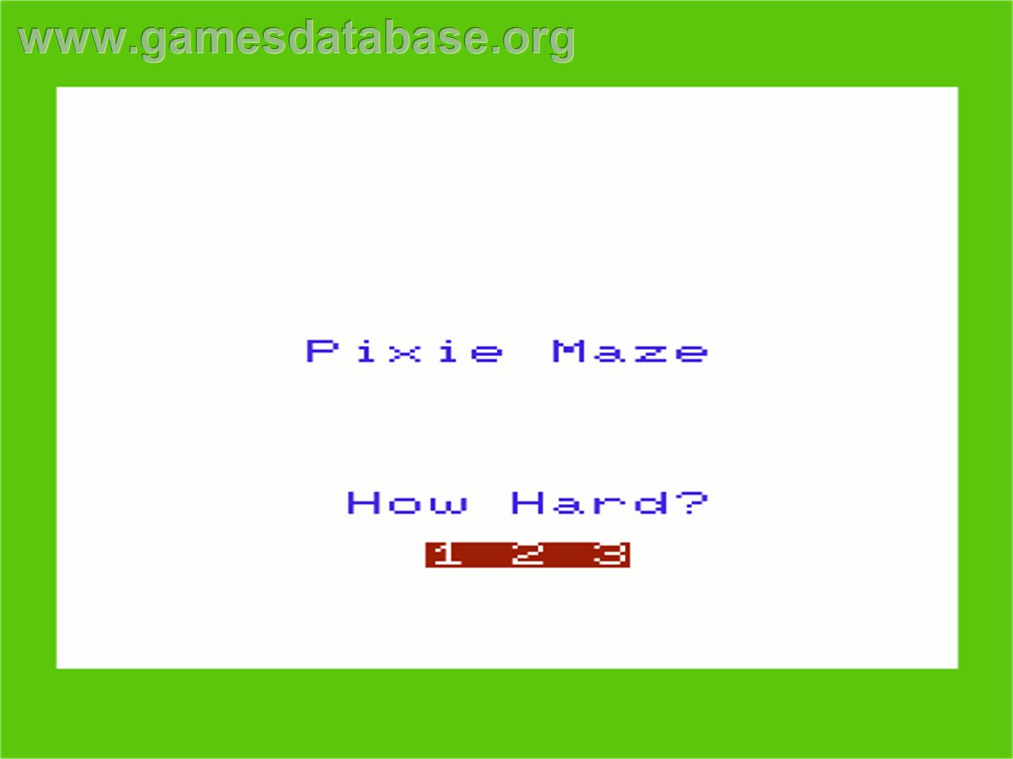 Pixie Maze - Commodore VIC-20 - Artwork - Title Screen