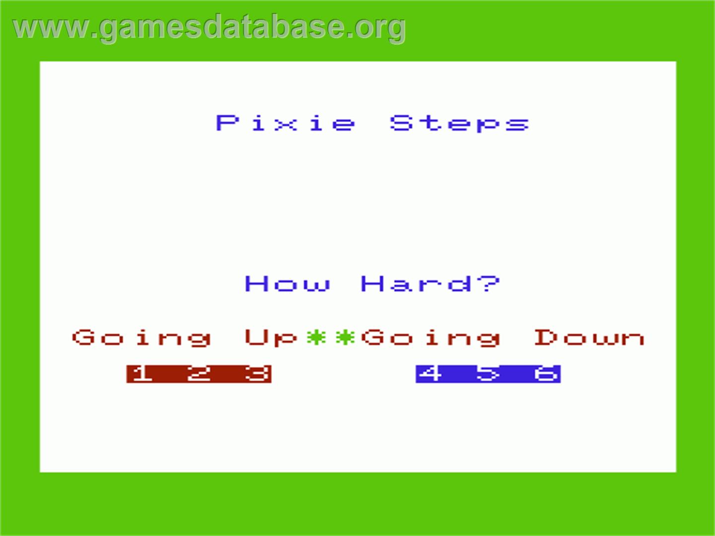 Pixie Steps - Commodore VIC-20 - Artwork - Title Screen