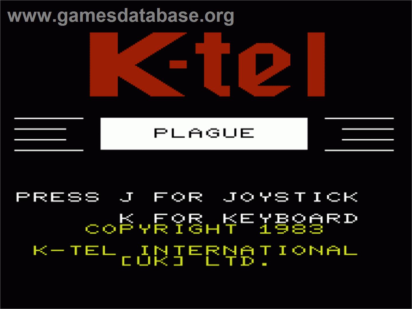 Plague - Commodore VIC-20 - Artwork - Title Screen
