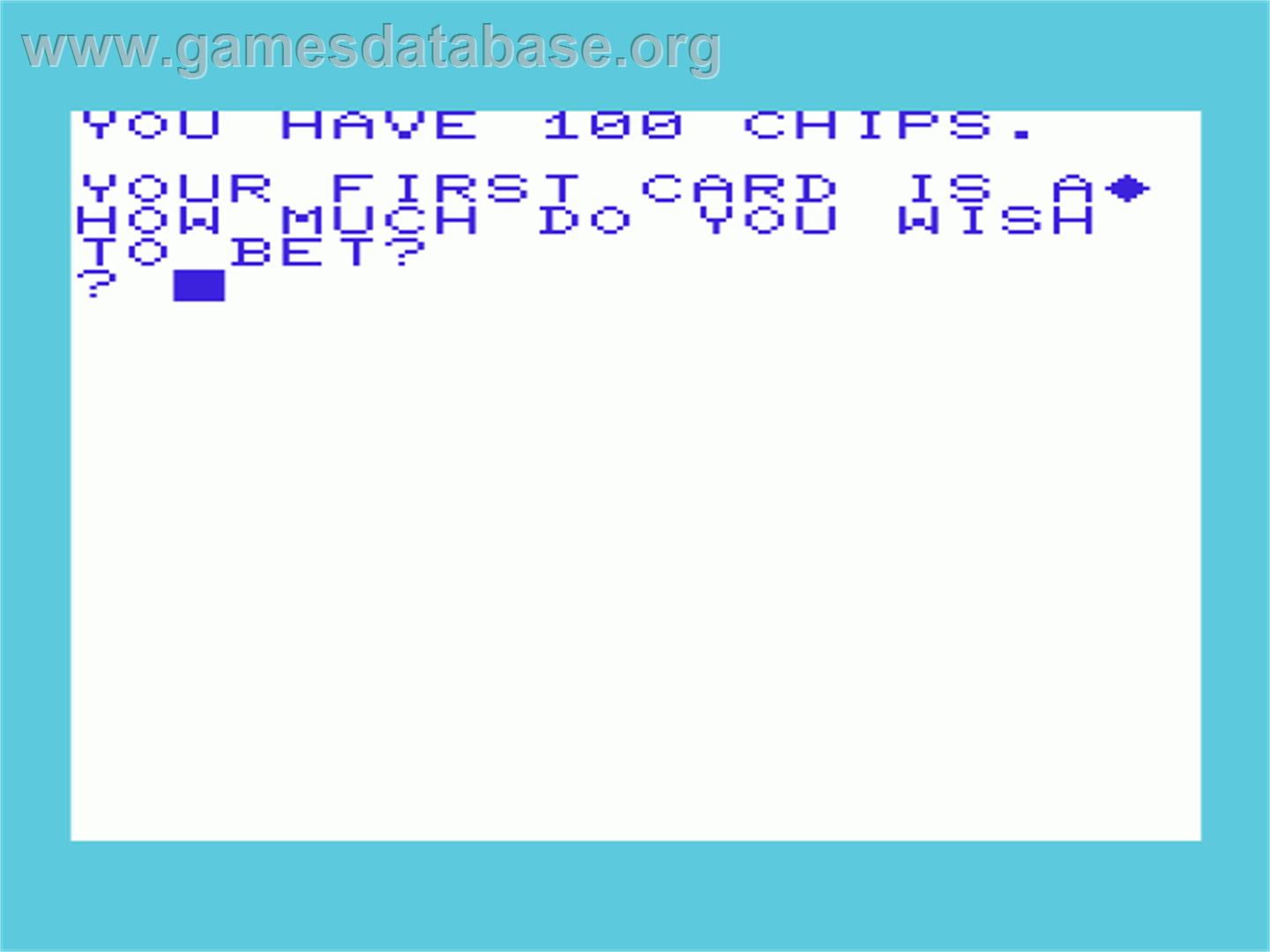 Pontoon - Commodore VIC-20 - Artwork - Title Screen