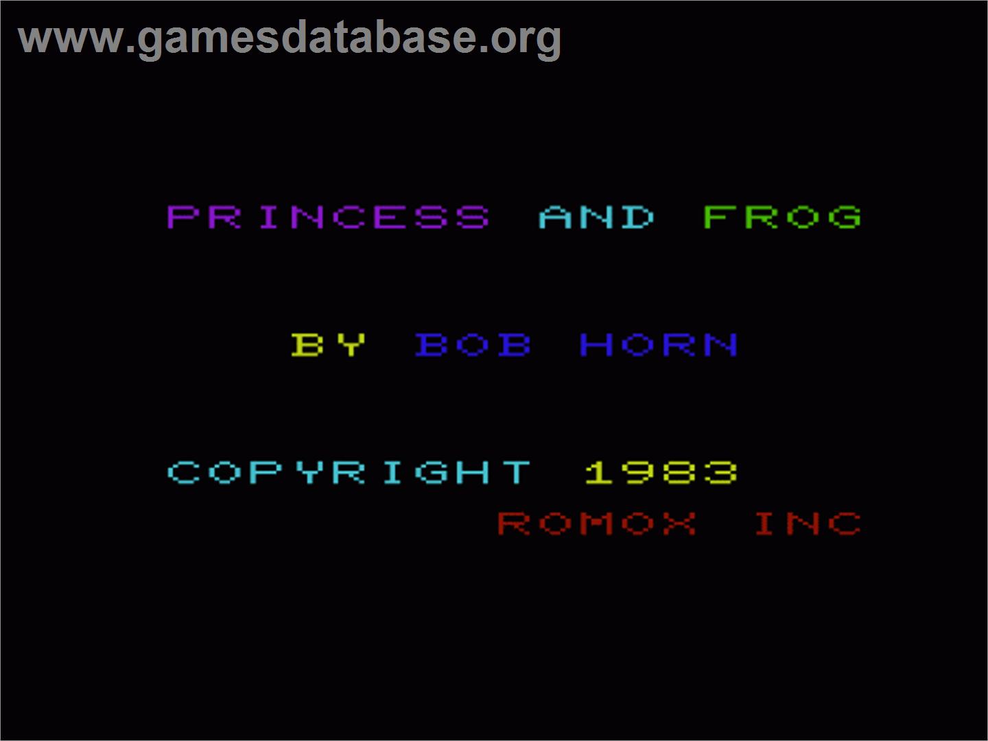 Princess And Frog - Commodore VIC-20 - Artwork - Title Screen