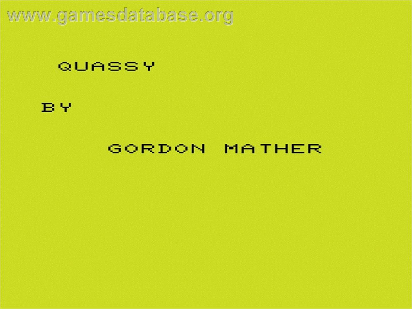Quassy - Commodore VIC-20 - Artwork - Title Screen