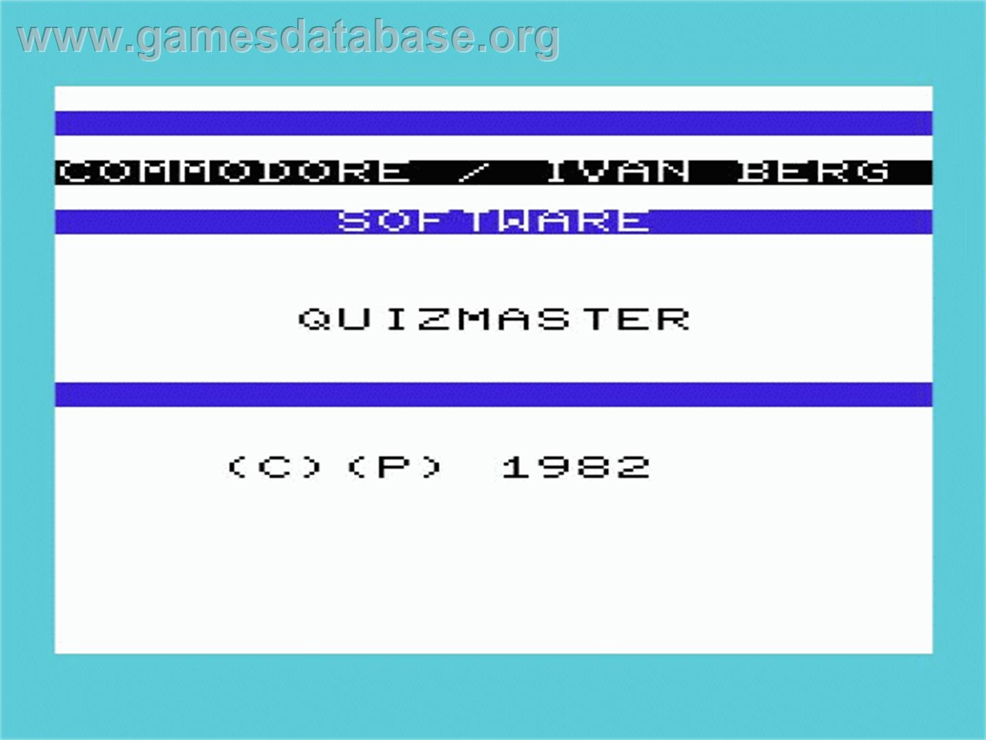 Quizmaster - Commodore VIC-20 - Artwork - Title Screen
