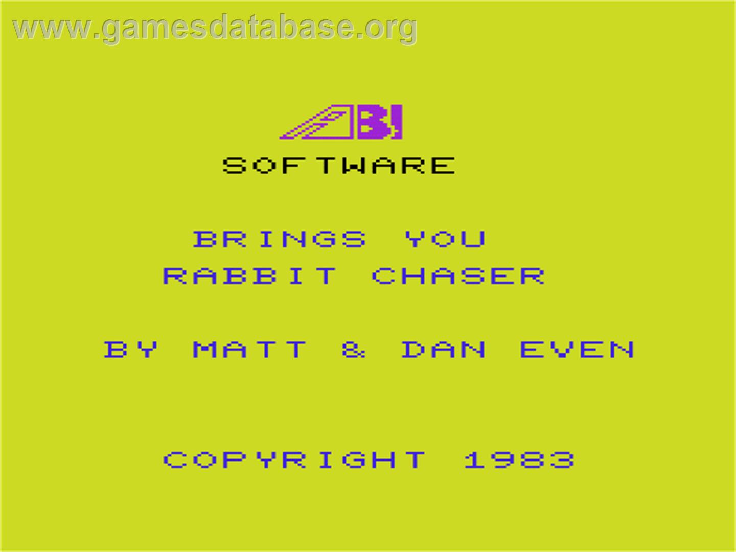Rabbit Chase - Commodore VIC-20 - Artwork - Title Screen
