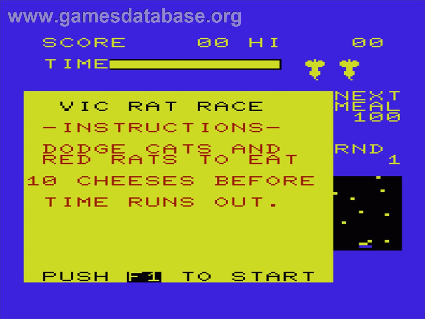 Radar Rat Race - Commodore VIC-20 - Artwork - Title Screen
