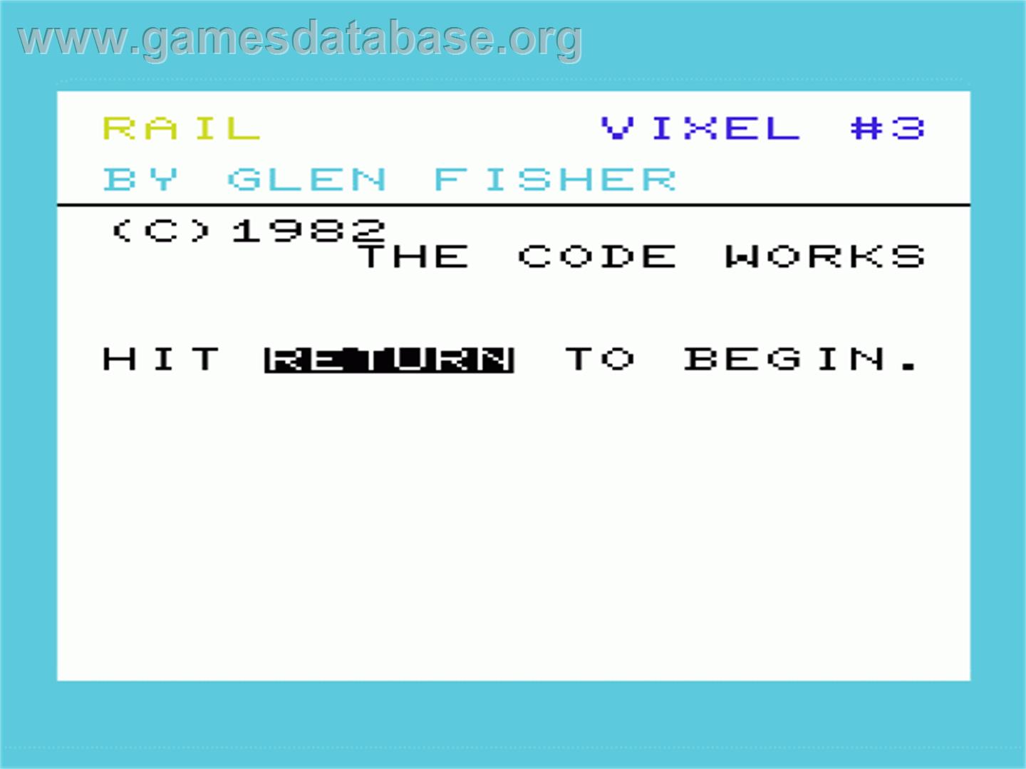 Rail - Commodore VIC-20 - Artwork - Title Screen