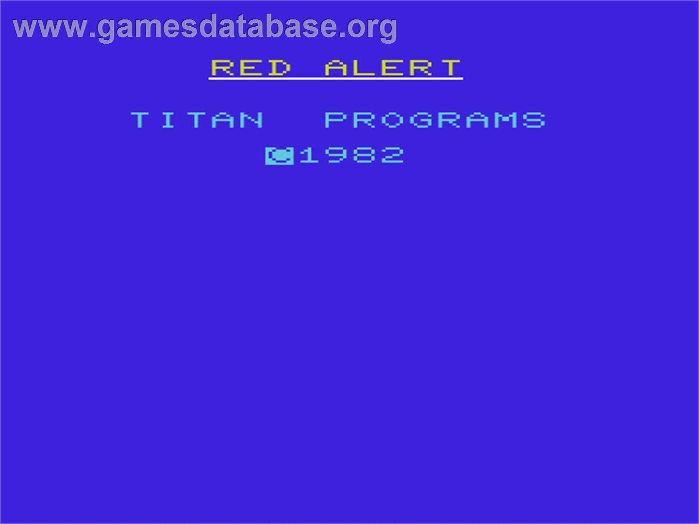 Red Alert - Commodore VIC-20 - Artwork - Title Screen