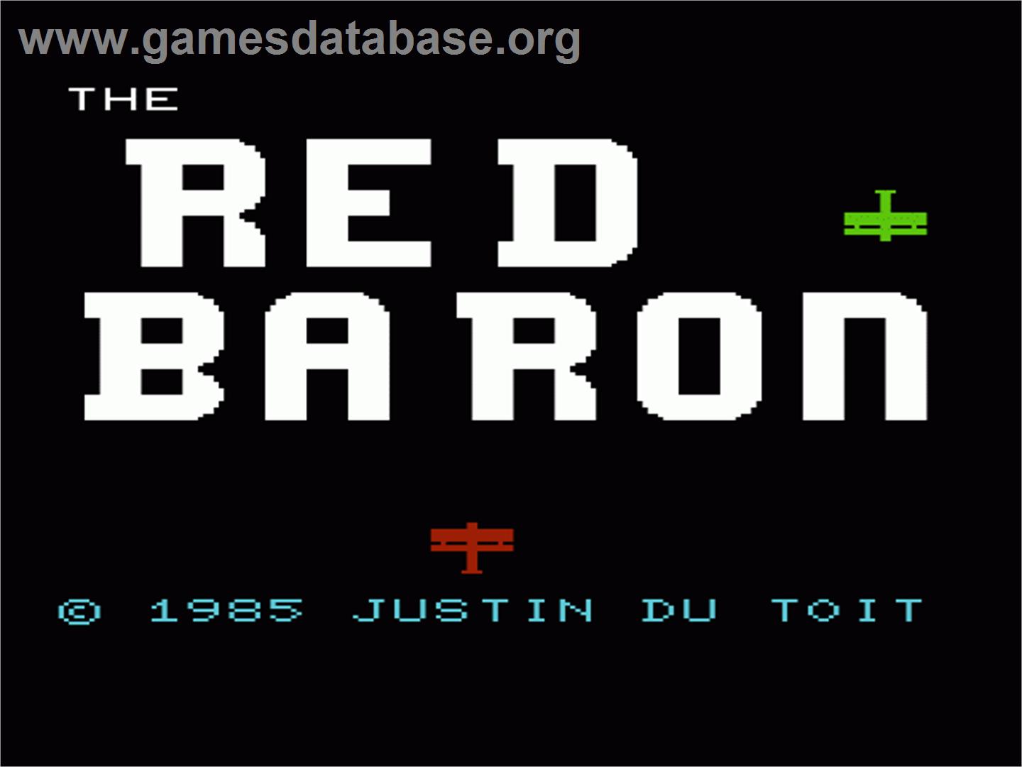 Red Baron - Commodore VIC-20 - Artwork - Title Screen