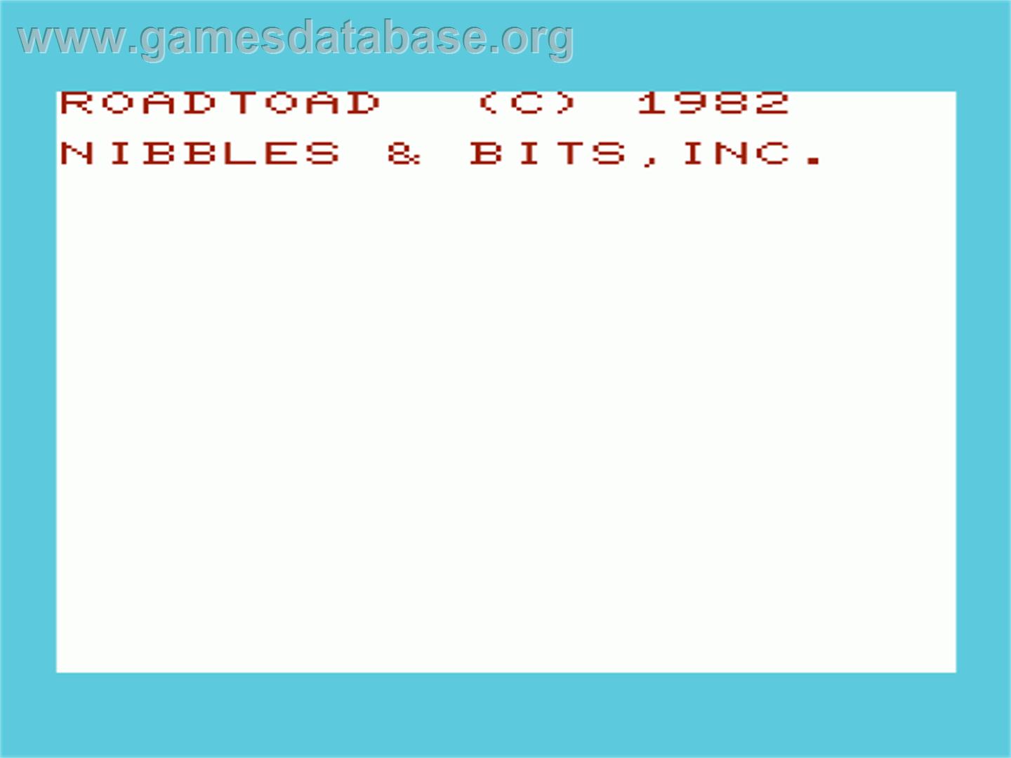 Road Toad - Commodore VIC-20 - Artwork - Title Screen