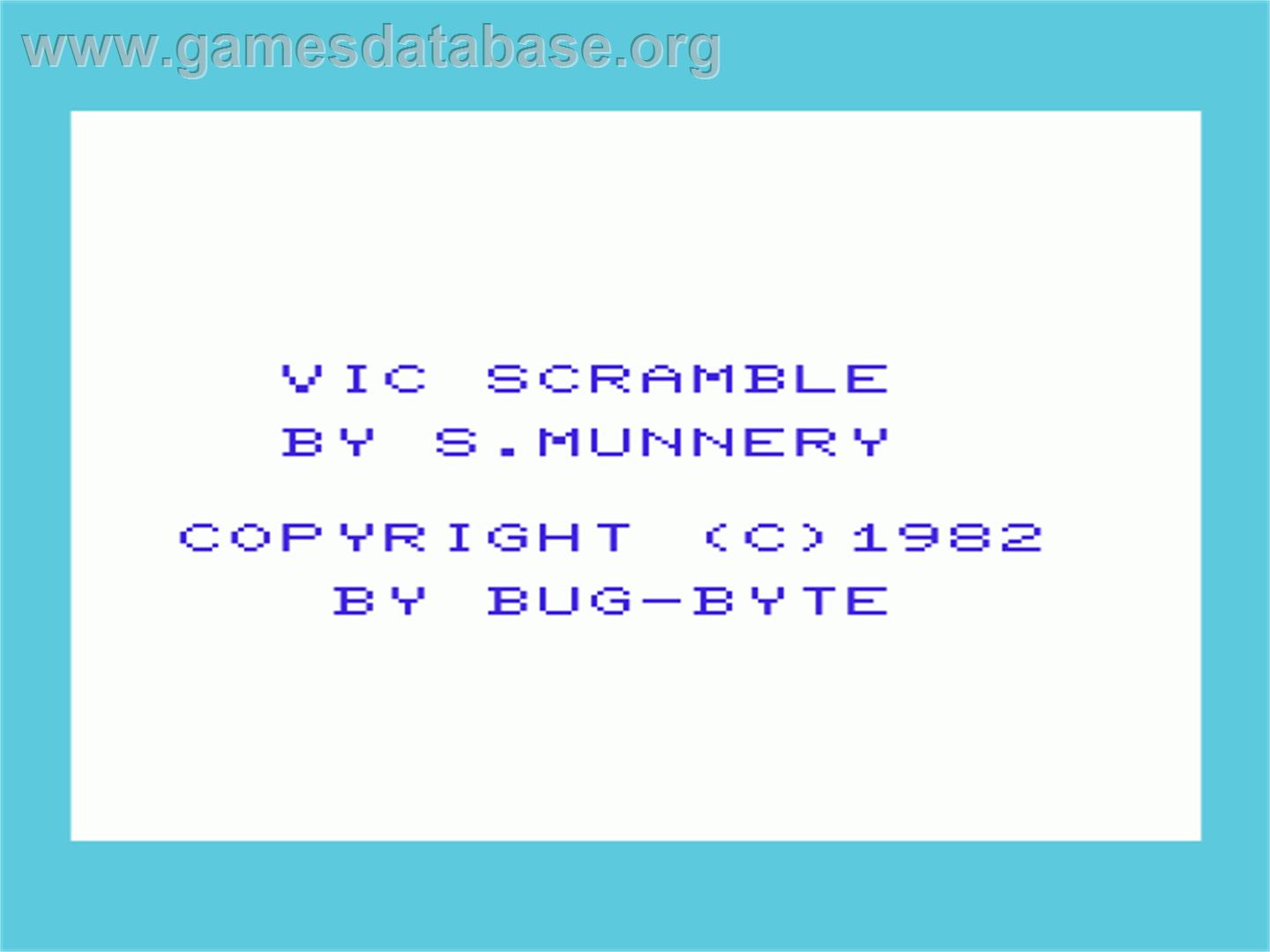 Scramble - Commodore VIC-20 - Artwork - Title Screen