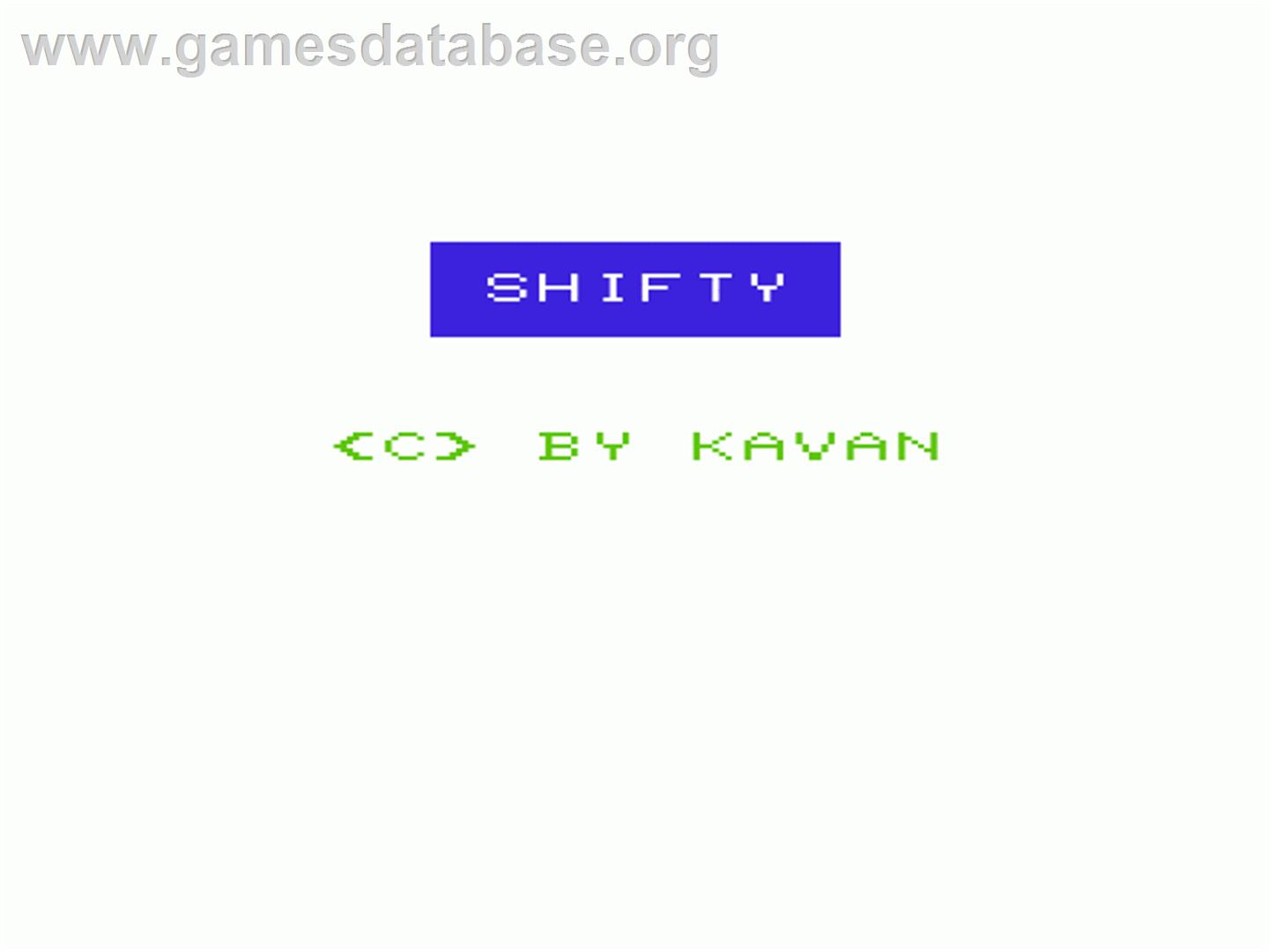 Shifty - Commodore VIC-20 - Artwork - Title Screen