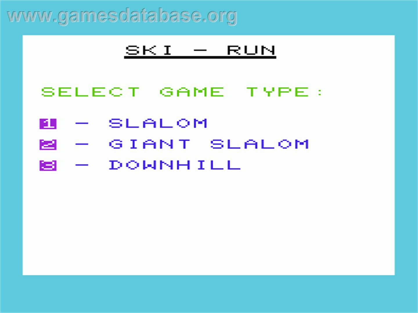 Ski Run - Commodore VIC-20 - Artwork - Title Screen