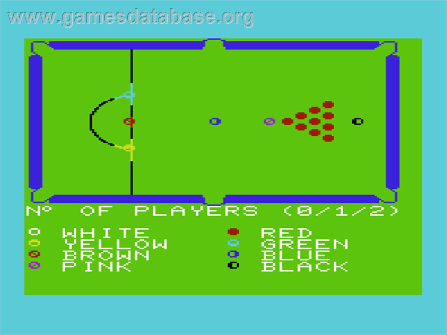 Snooker - Commodore VIC-20 - Artwork - Title Screen