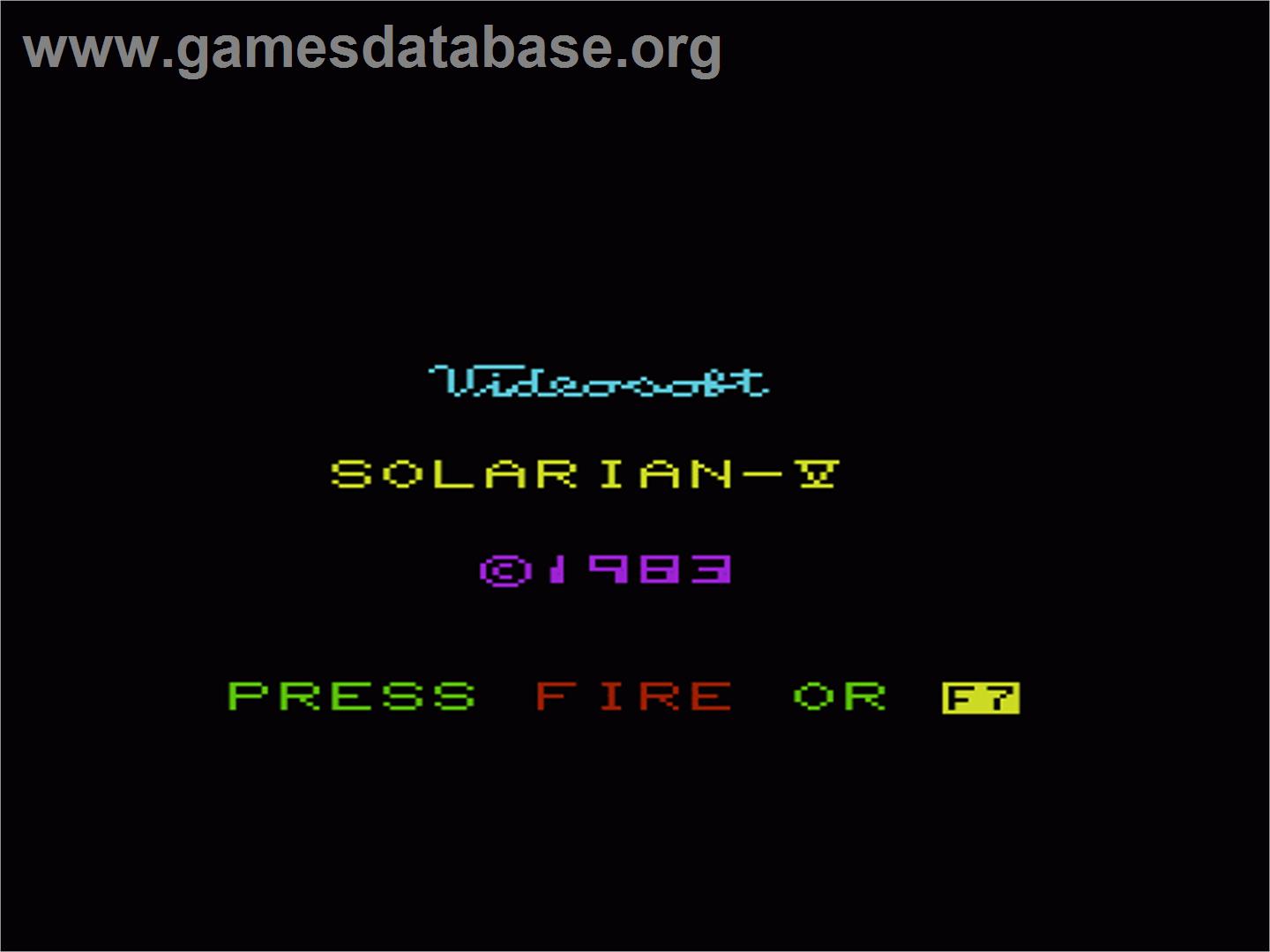 Solarian-v - Commodore VIC-20 - Artwork - Title Screen