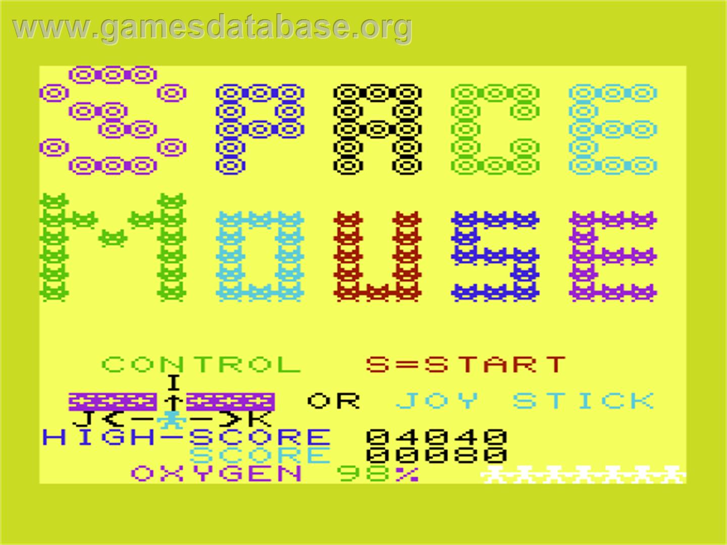Space Mouse - Commodore VIC-20 - Artwork - Title Screen