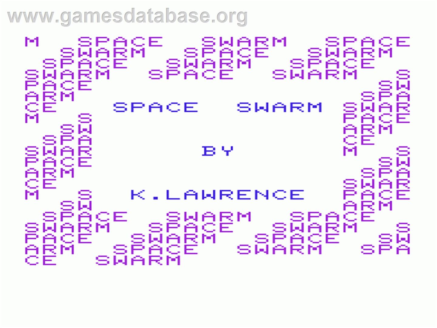 Space Swarm - Commodore VIC-20 - Artwork - Title Screen