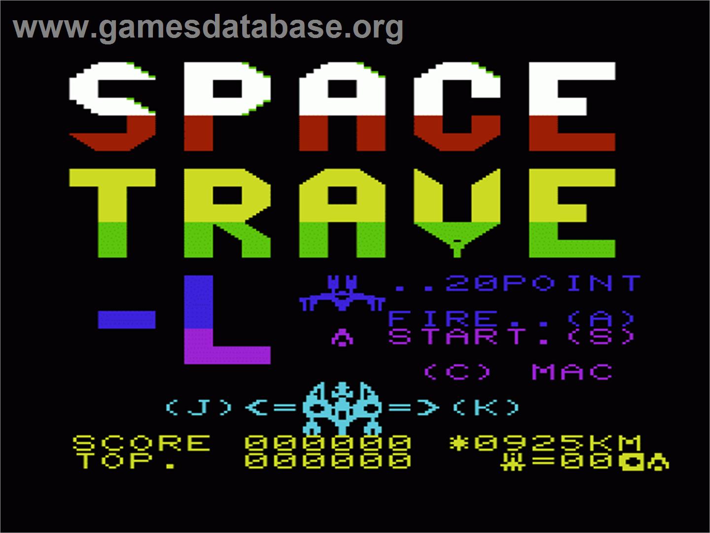 Space Travel - Commodore VIC-20 - Artwork - Title Screen