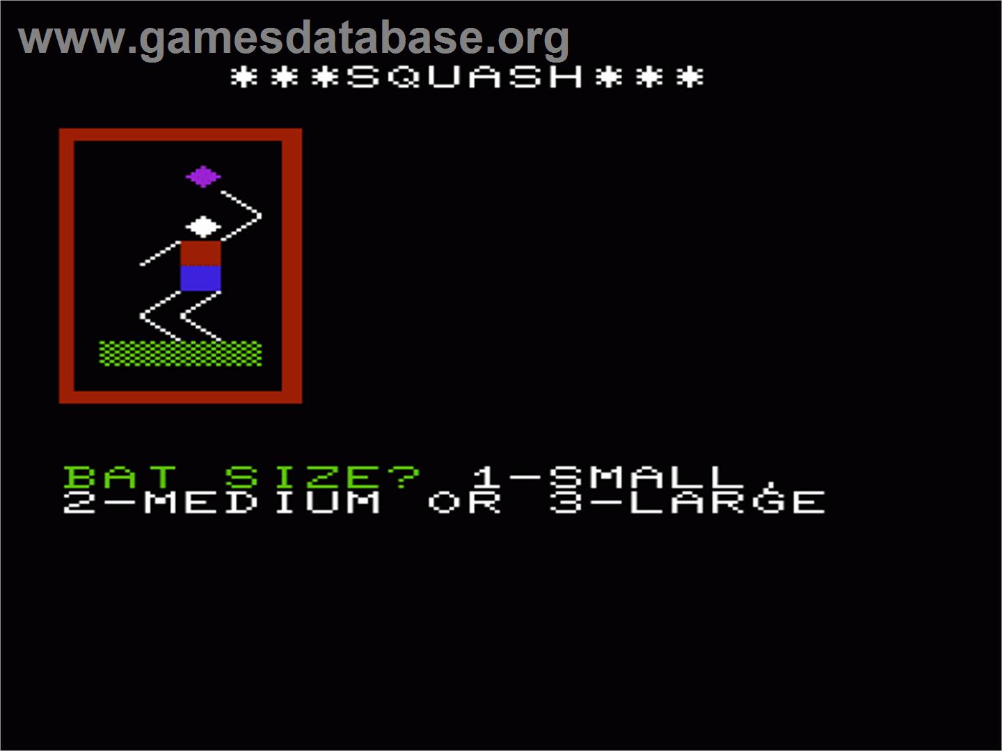 Squash - Commodore VIC-20 - Artwork - Title Screen