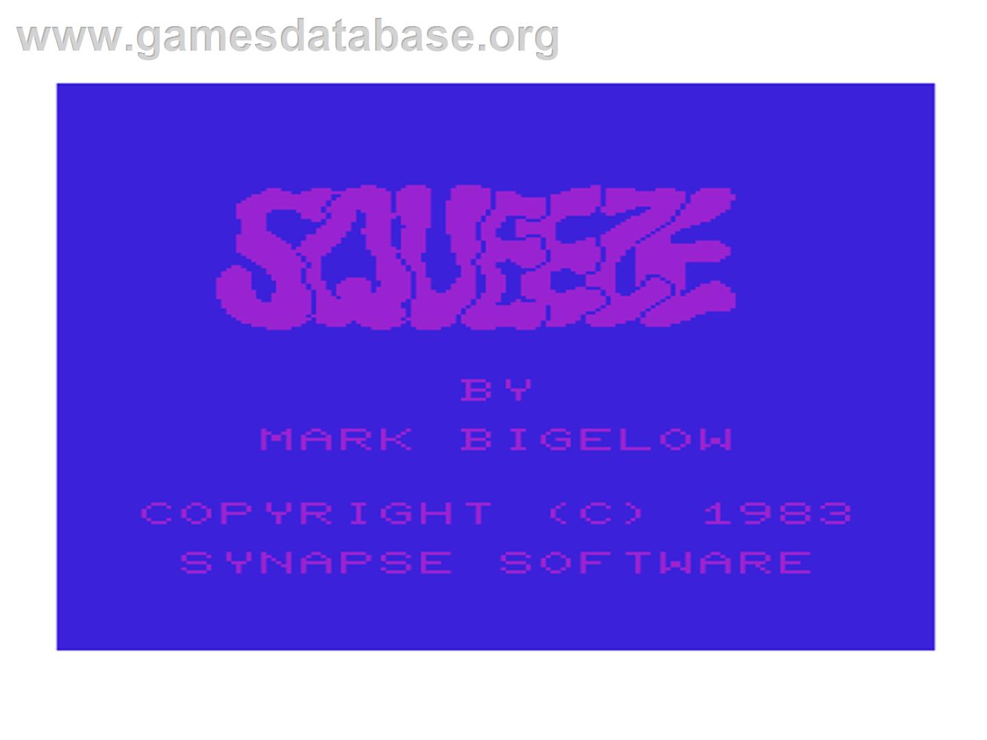 Squeeze - Commodore VIC-20 - Artwork - Title Screen
