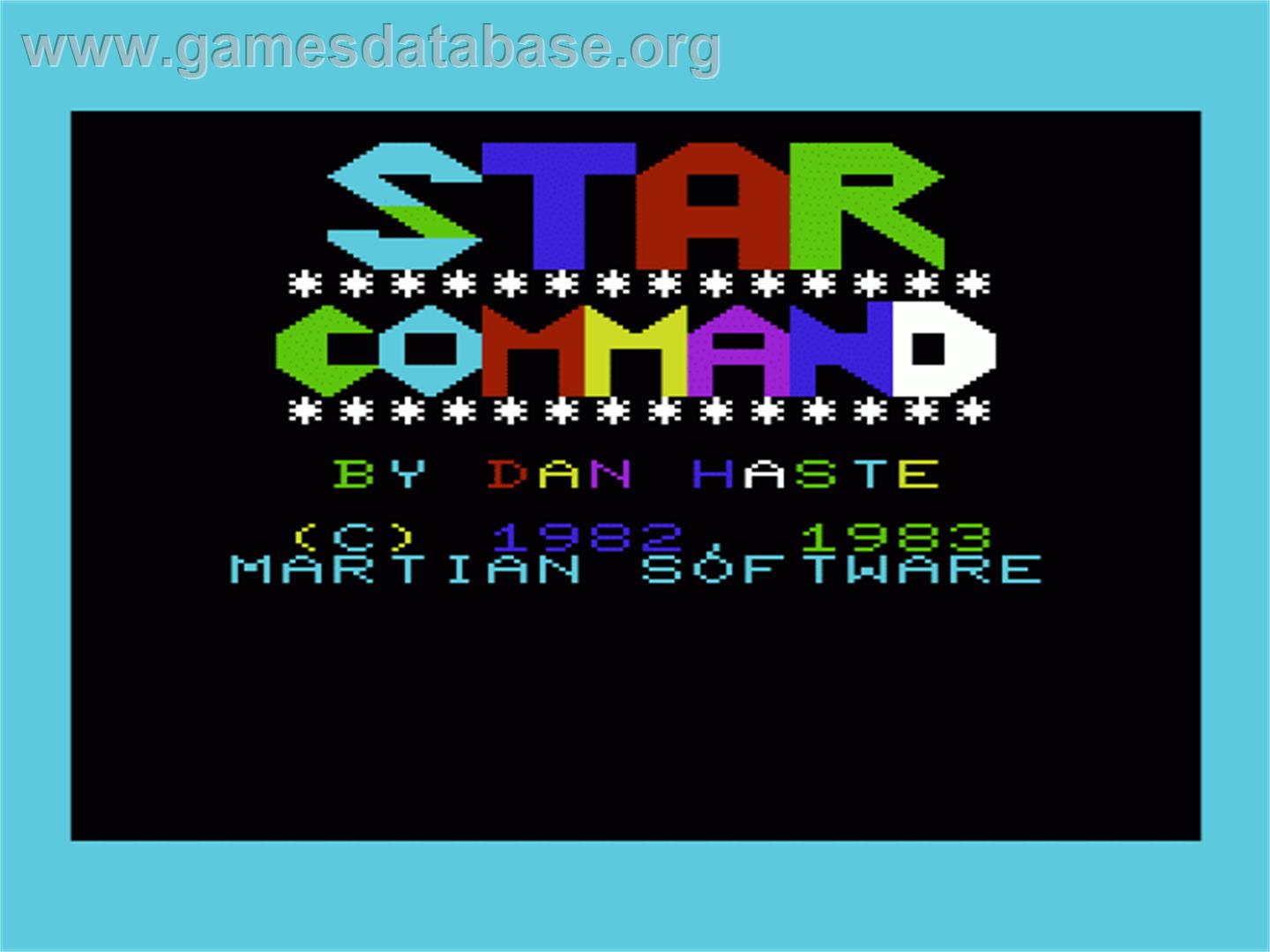 Star Command - Commodore VIC-20 - Artwork - Title Screen