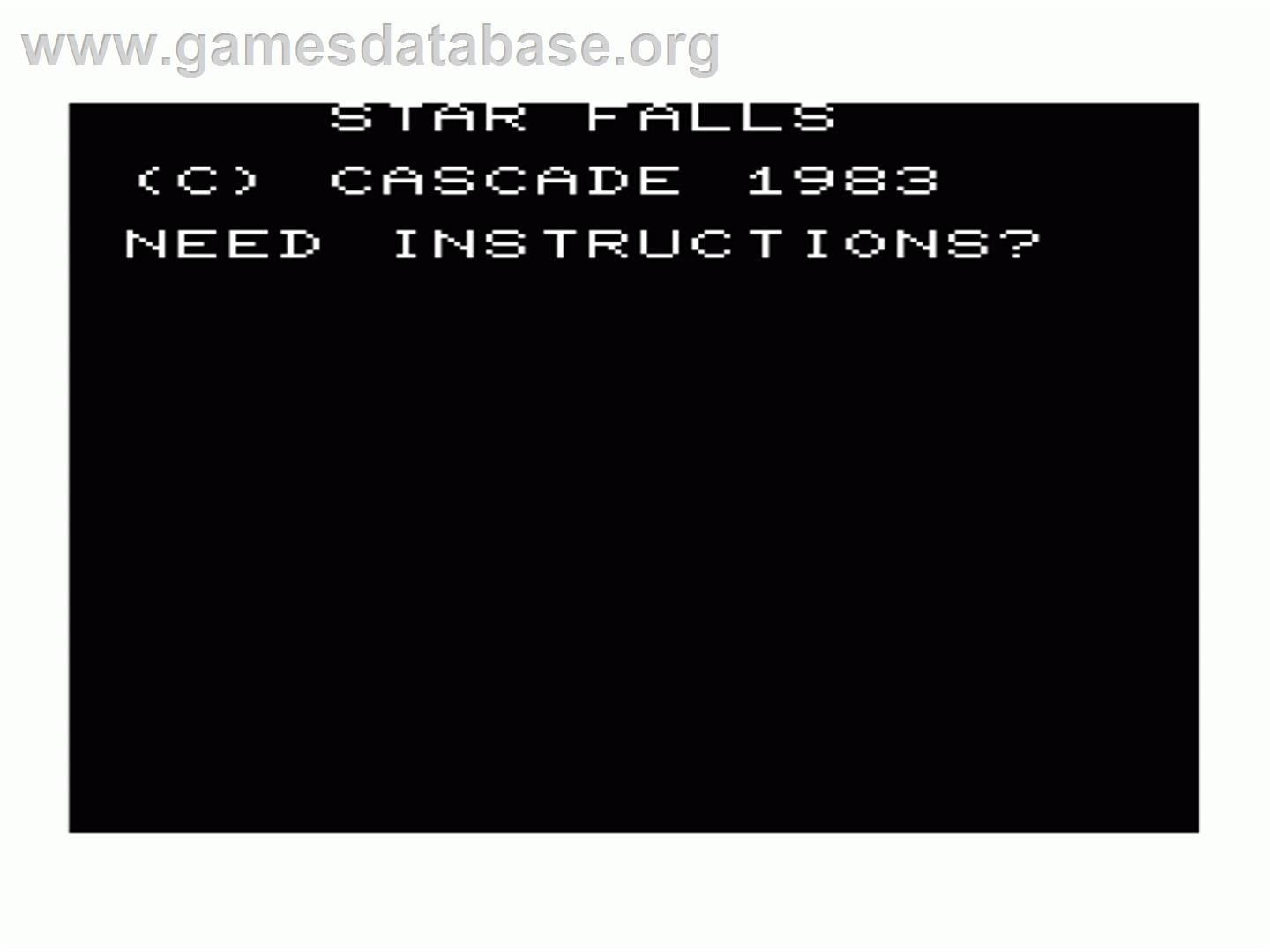 Star Falls - Commodore VIC-20 - Artwork - Title Screen