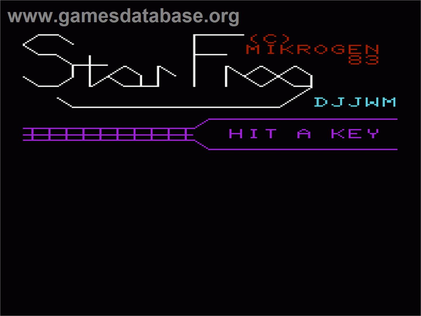 Star Frog - Commodore VIC-20 - Artwork - Title Screen