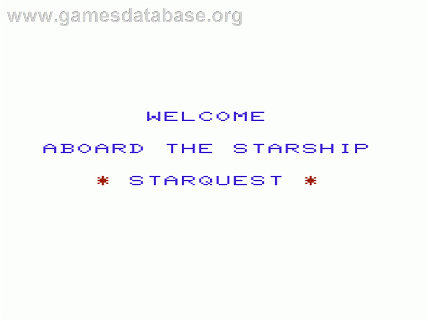 Star Quest: Rescue at Rigel - Commodore VIC-20 - Artwork - Title Screen