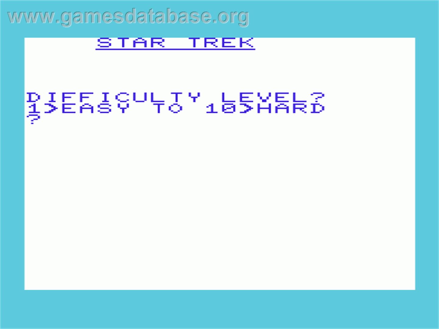 Star Trek - Commodore VIC-20 - Artwork - Title Screen
