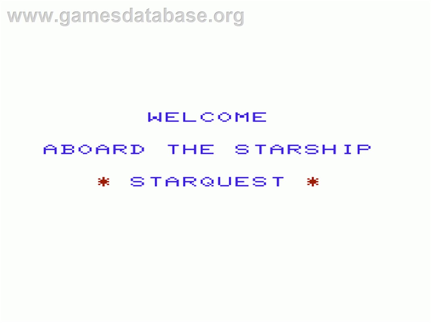 Starquest - Commodore VIC-20 - Artwork - Title Screen