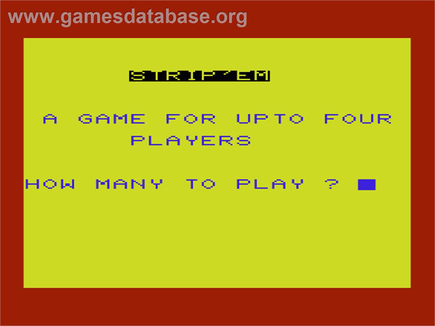 Strip 'em - Commodore VIC-20 - Artwork - Title Screen