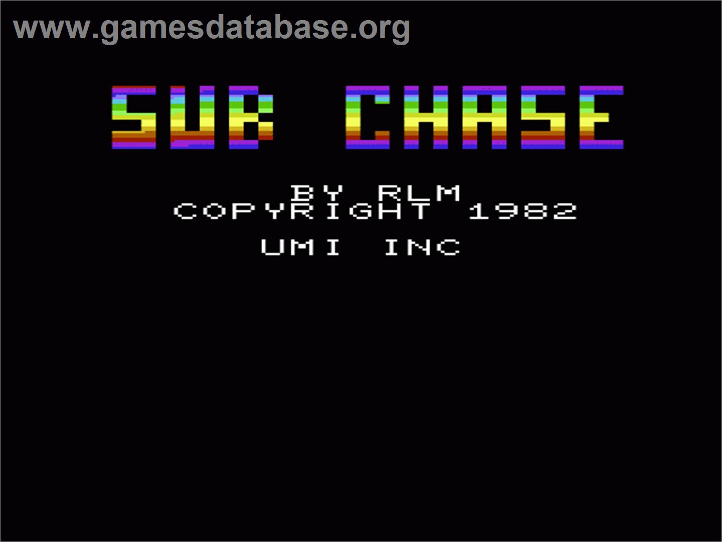 Sub Chase - Commodore VIC-20 - Artwork - Title Screen