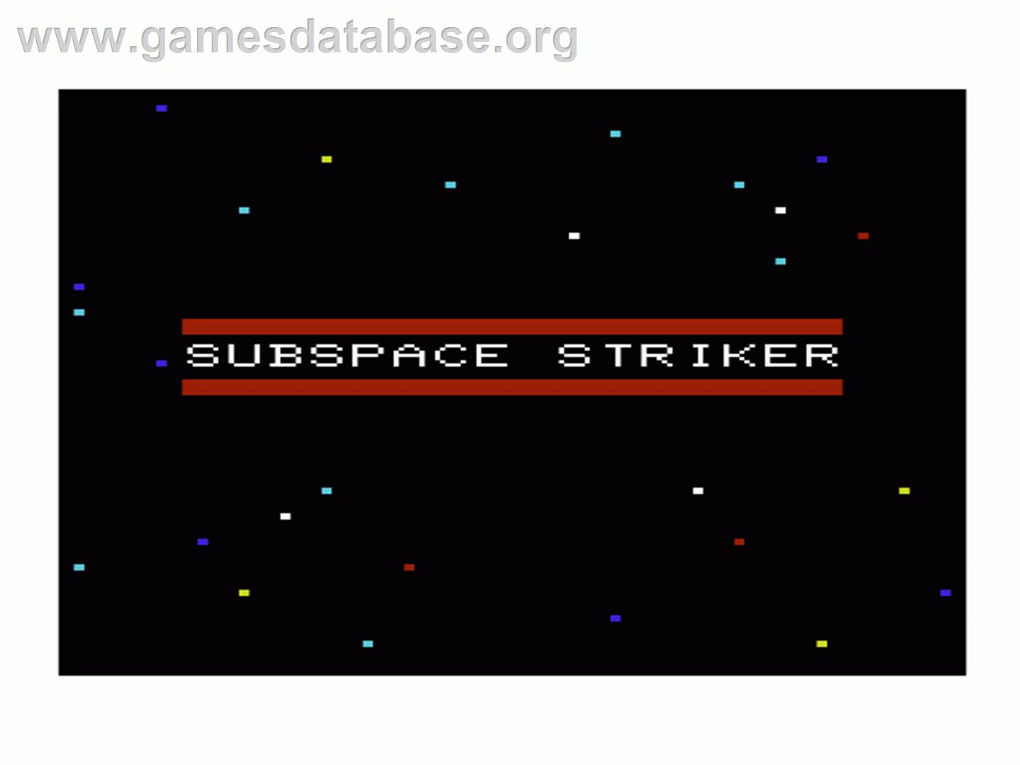 Subspace Striker - Commodore VIC-20 - Artwork - Title Screen