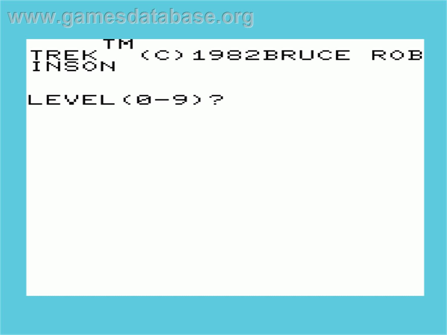 Super Trek - Commodore VIC-20 - Artwork - Title Screen