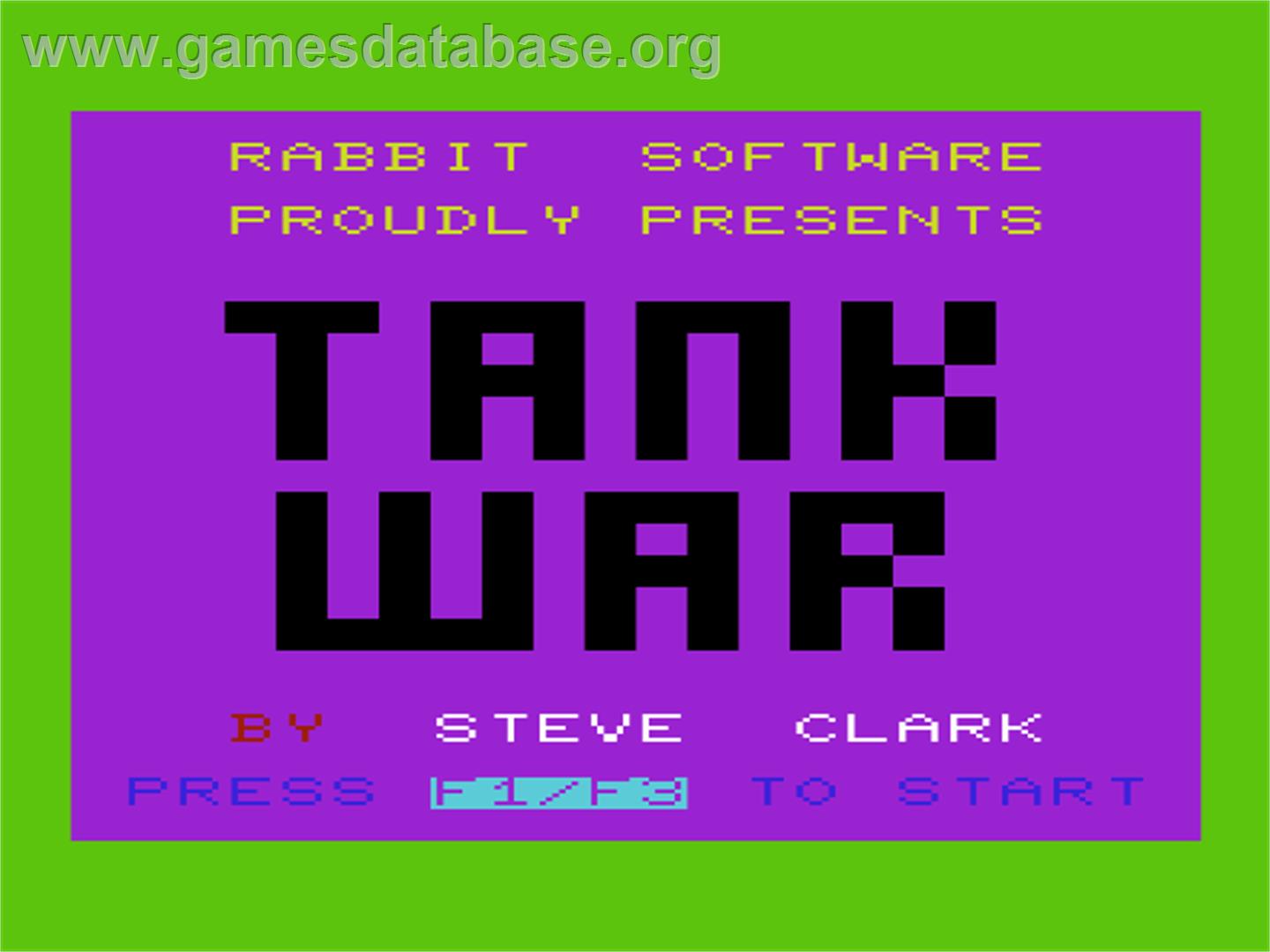 Tank War - Commodore VIC-20 - Artwork - Title Screen