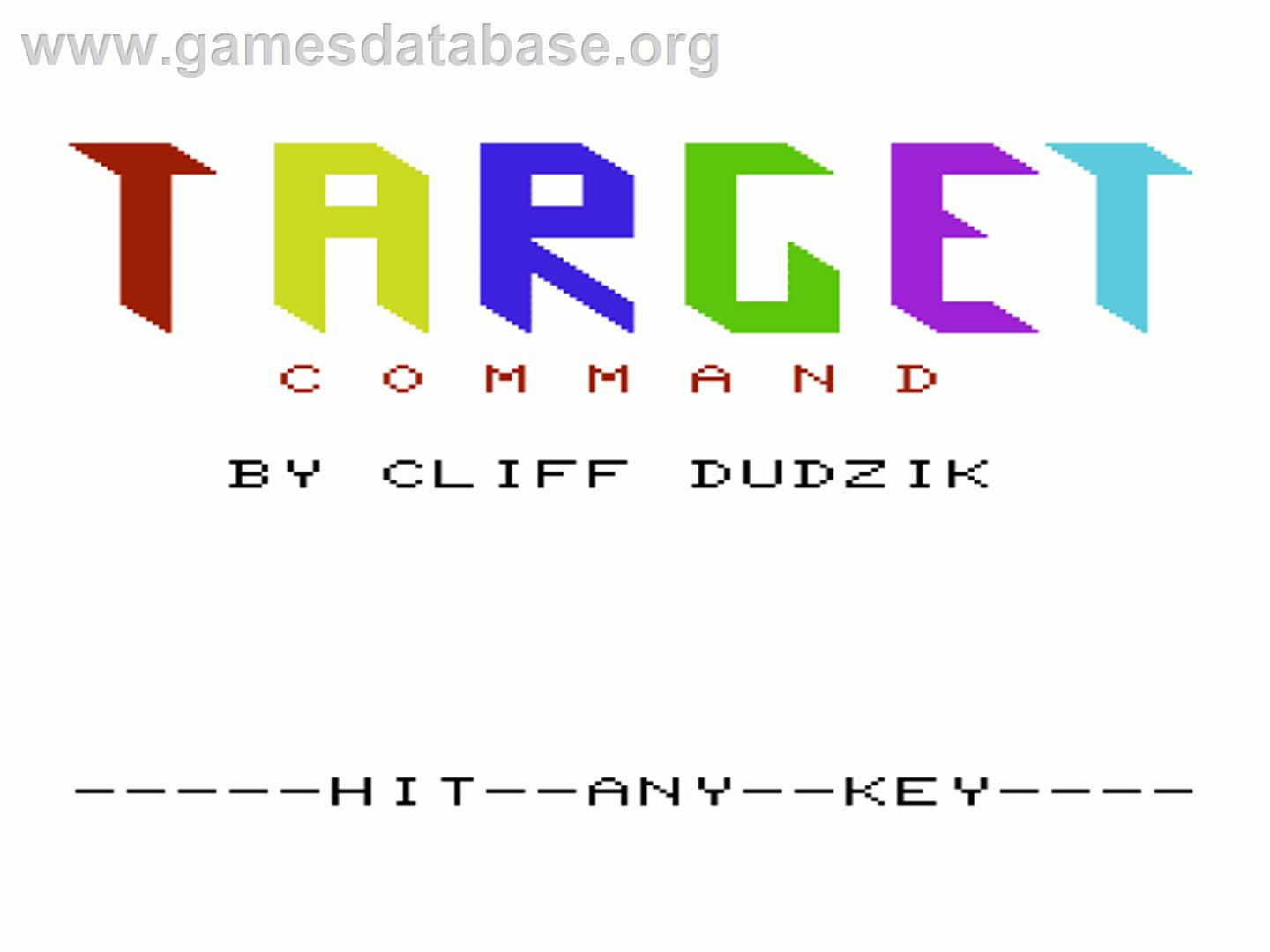 Target Command - Commodore VIC-20 - Artwork - Title Screen