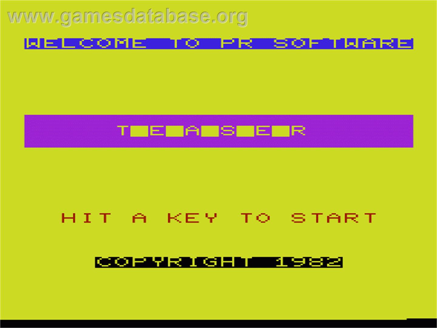 Teaser - Commodore VIC-20 - Artwork - Title Screen
