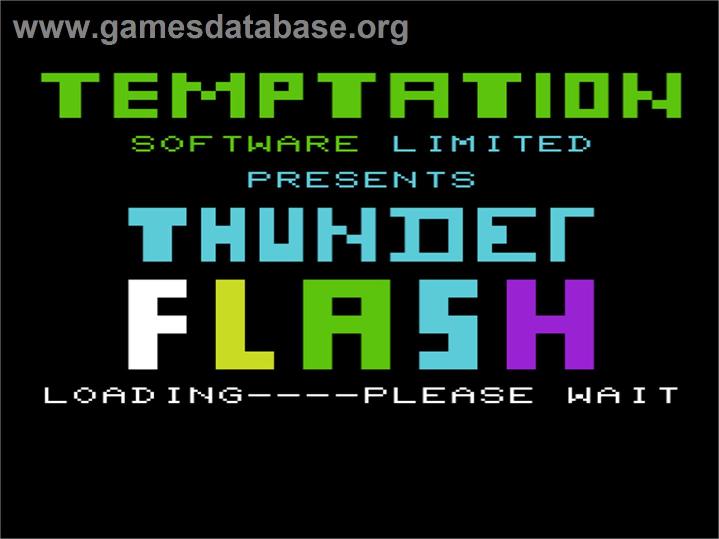 Thunder Flash - Commodore VIC-20 - Artwork - Title Screen