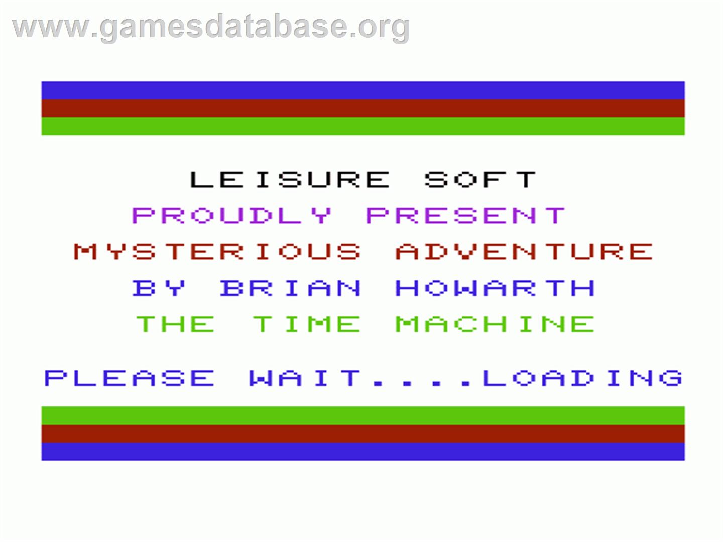 Time Machine, The - Commodore VIC-20 - Artwork - Title Screen