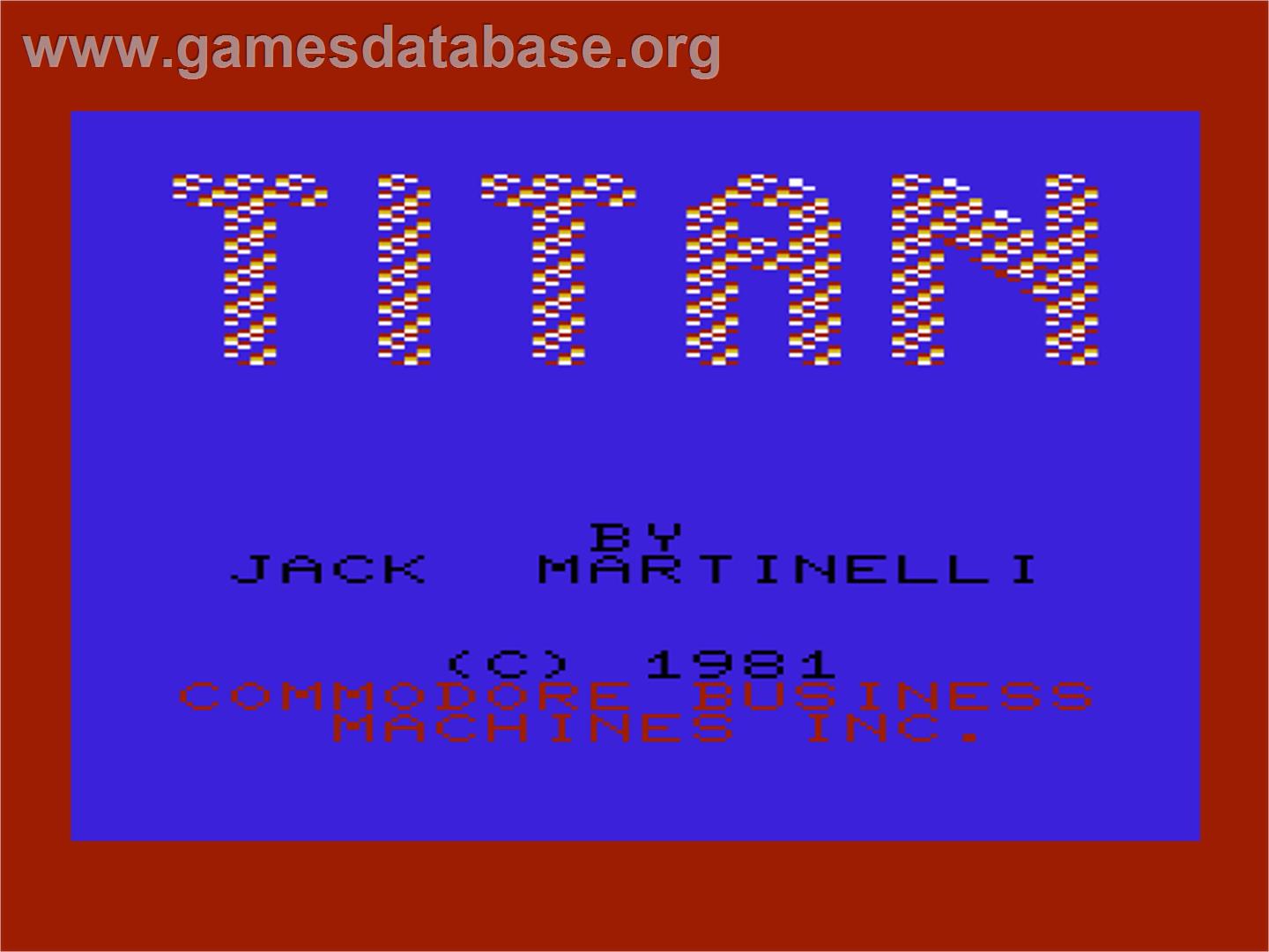 Titan - Commodore VIC-20 - Artwork - Title Screen