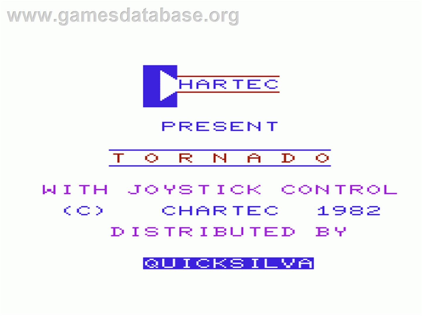 Tornado - Commodore VIC-20 - Artwork - Title Screen