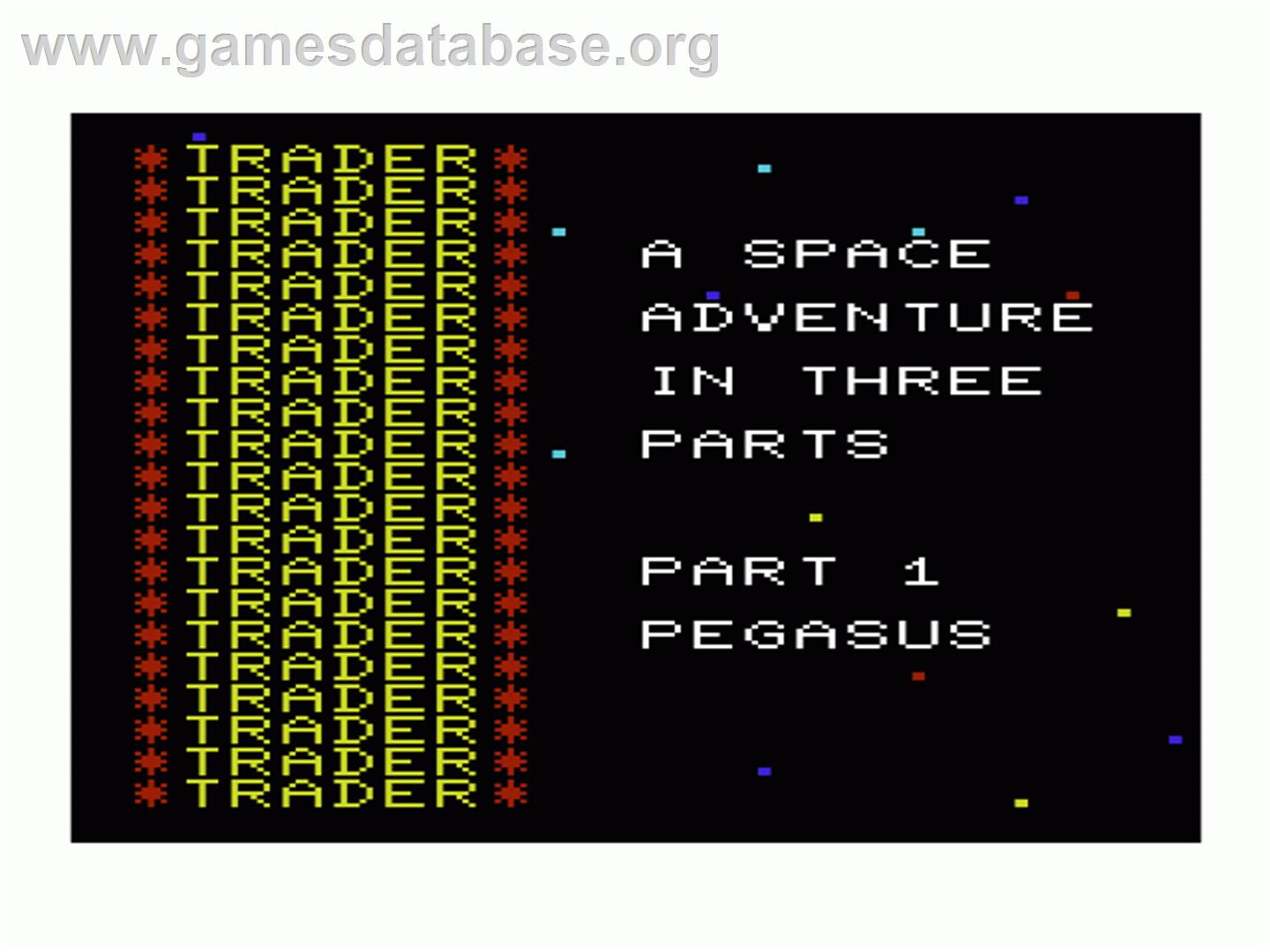 Trader Trilogy, The - Commodore VIC-20 - Artwork - Title Screen